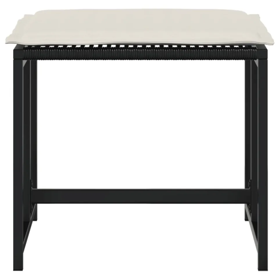 vidaXL Tuinkrukken met kussens 4 st poly rattan zwart, foto 4