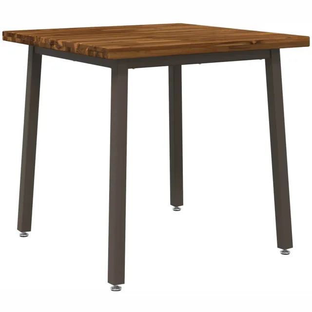 vidaXL Vierkante - Eettafel - 80 - x - 80 - x - 75 - cm - Massief - Acacia - Hout Natuurlijk en Koffie