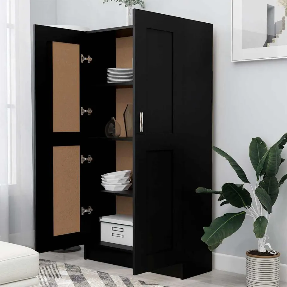 vidaXL Boekenkast 82,5x30,5x150 cm bewerkt hout zwart, foto 4