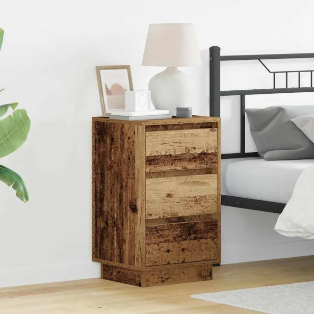 vidaXL Nachtkastje Oudhout 39 x 34,5 x 65 cm Bewerkt hout bruin, foto 2