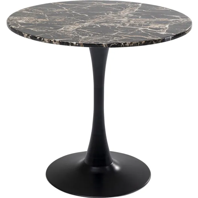 Kare Design Eettafel Schickeria Ø80cm zwart marmerprint Kare Design