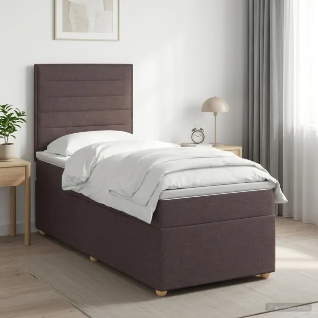 vidaXL Boxspringbed met matras Donkerbruin 80 x 200 cm Stof