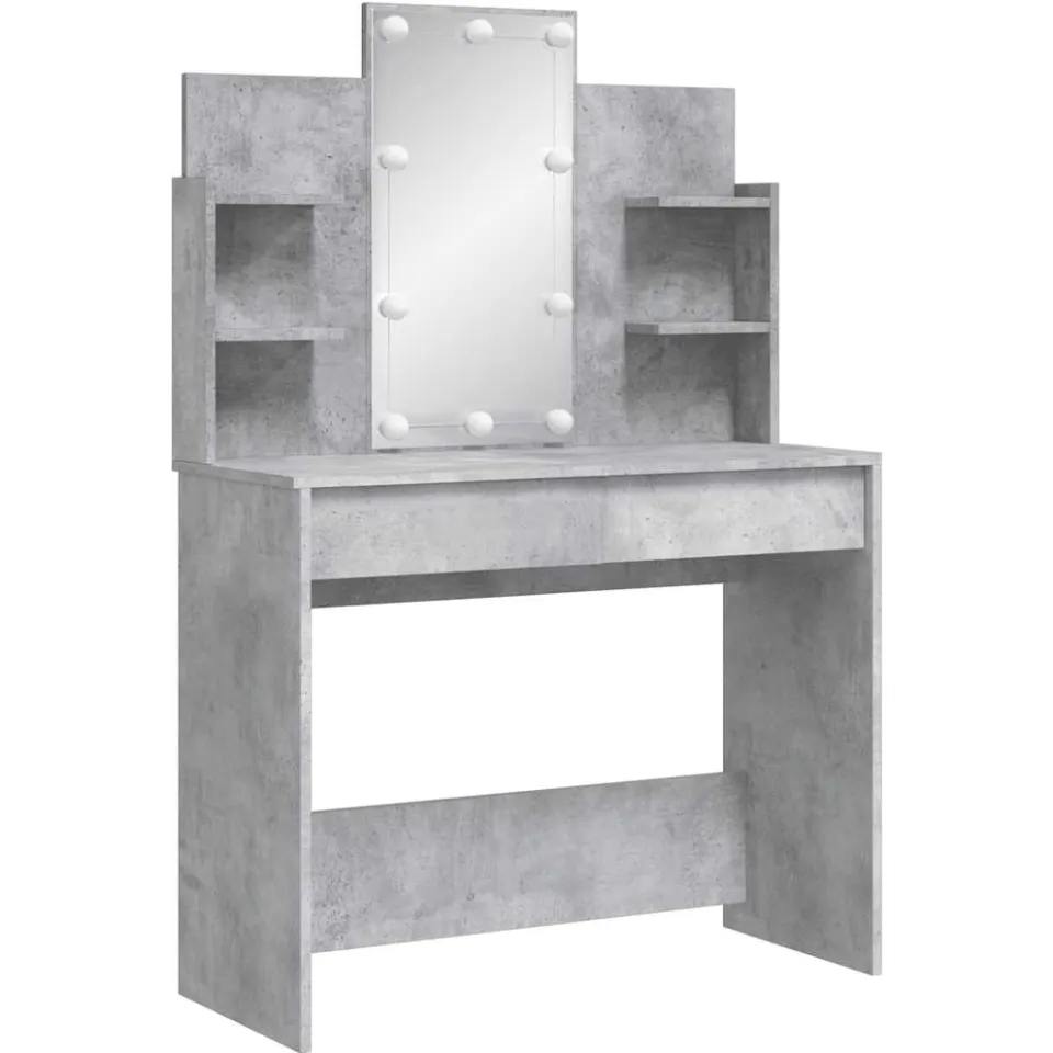 vidaXL Kaptafel met LED-verlichting 96x40x142 cm betongrijs