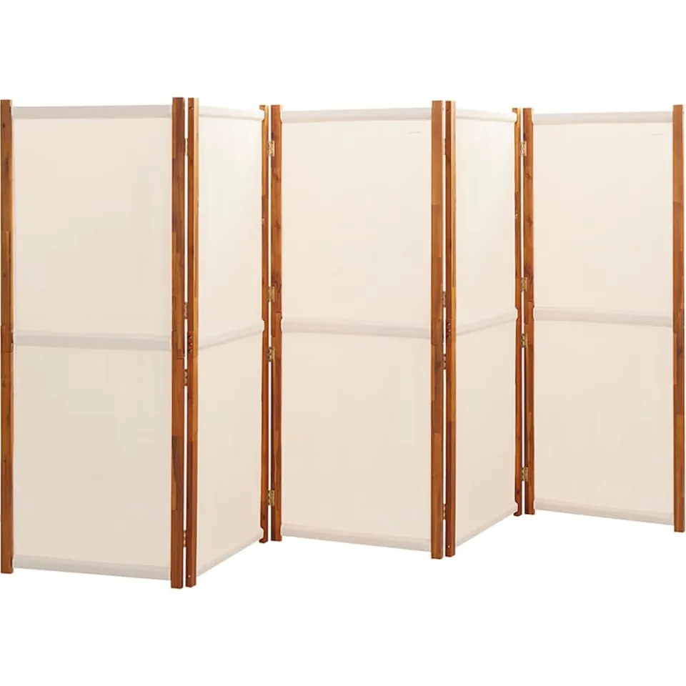 vidaXL Kamerscherm met 5 panelen 350x180 cm crèmewit, foto 3