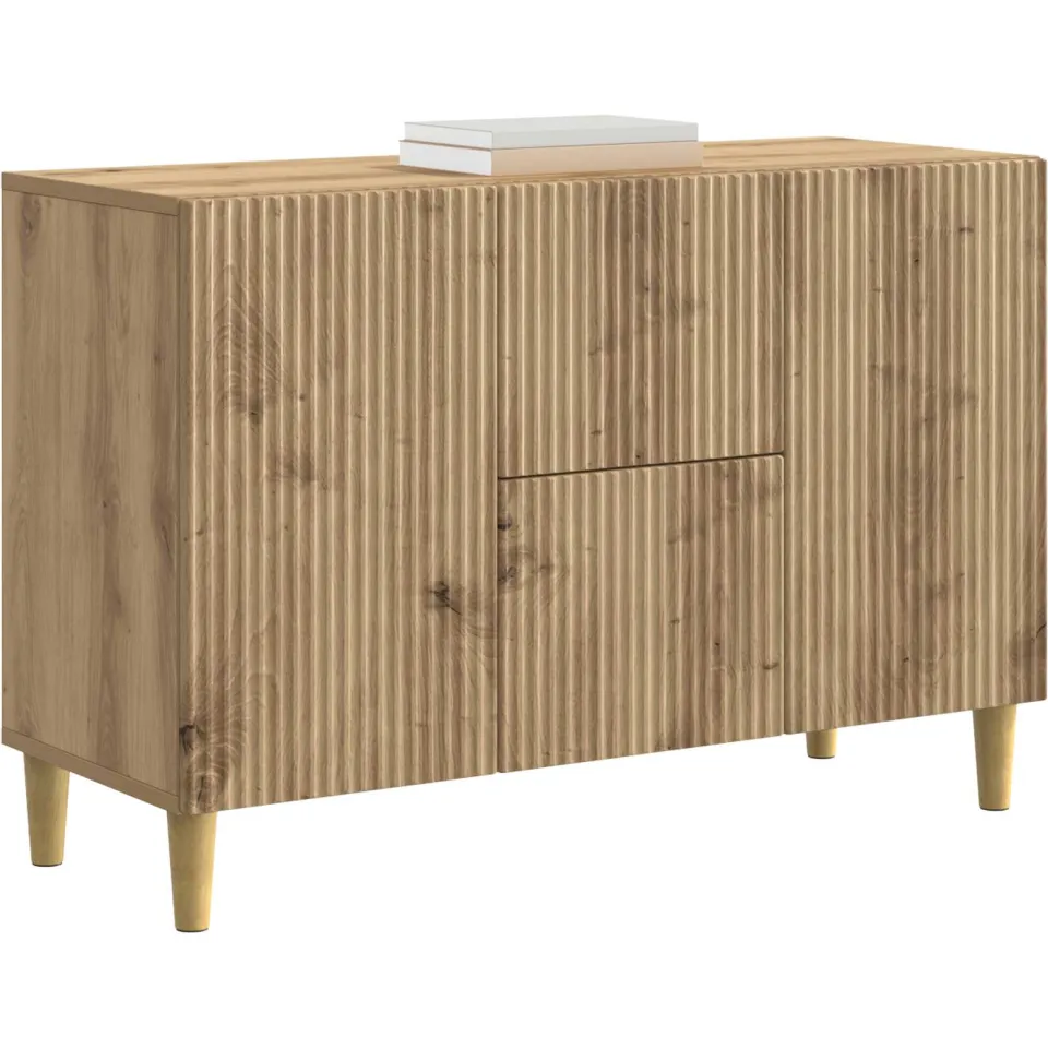 vidaXL Dressoir Artisanaal eiken 89 x 34,5 x 60 cm Bewerkt hout Bruin