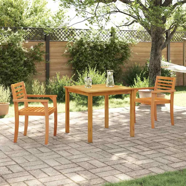 vidaXL Tuin eettafelset 3 st Bruin Massief Acaciahout, foto 2