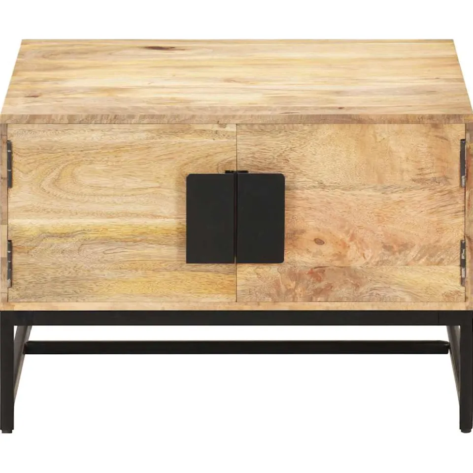 vidaXL Salontafel 67x67x45 cm massief mangohout bruin, foto 2