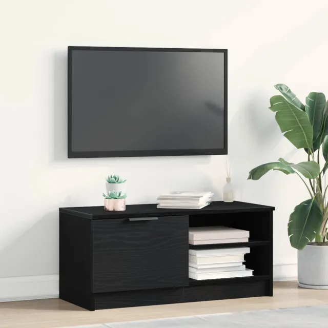 vidaXL TV-kast 80 x 35 x 36,5 cm Zwart Eiken Bewerkt hout, foto 2