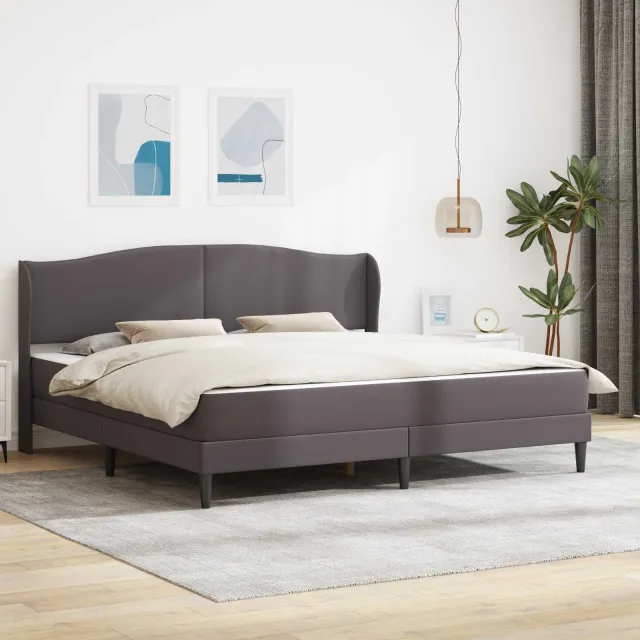 vidaXL Bedframe met matras Grijs 180 x 200 cm Kunstleer