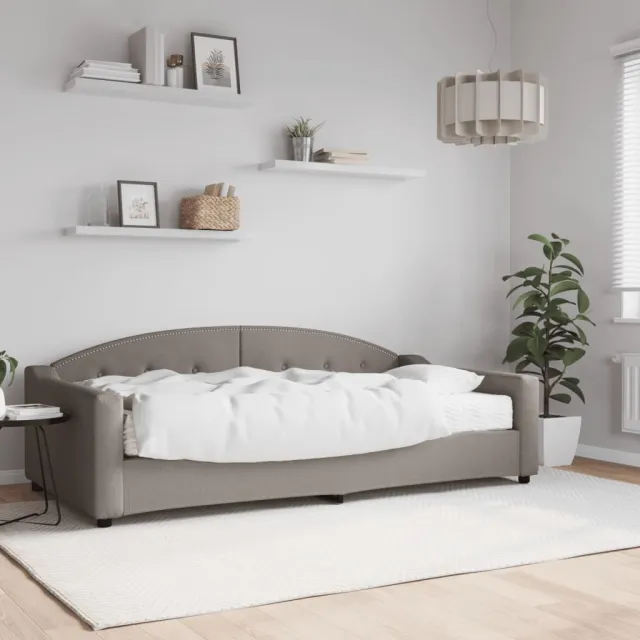 vidaXL Slaapbank met matras 100x200 cm stof taupe