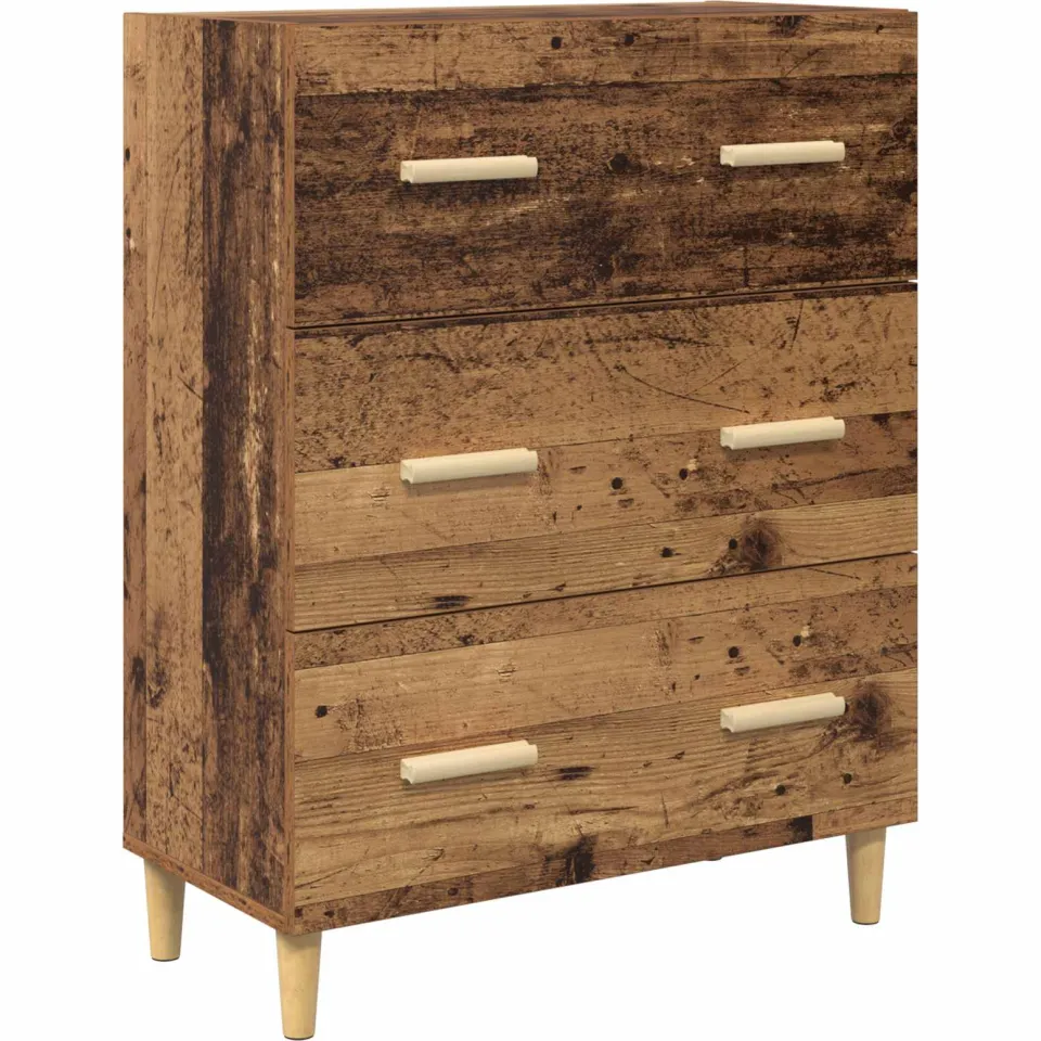 vidaXL Dressoir Oudhout 69,5 x 34 x 90 cm Bewerkt hout bruin, foto 3