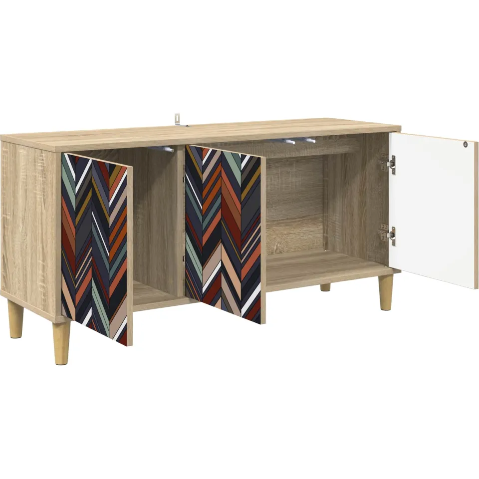 vidaXL Tv-meubel OMMEN 102 x 33 x 50 cm Sonoma Bewerkt hout Bruin