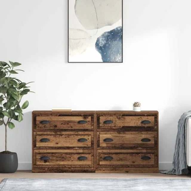 vidaXL Dressoirs 2 st Oud Hout 70 x 35,5 x 67,5 cm Bewerkt hout bruin, foto 2