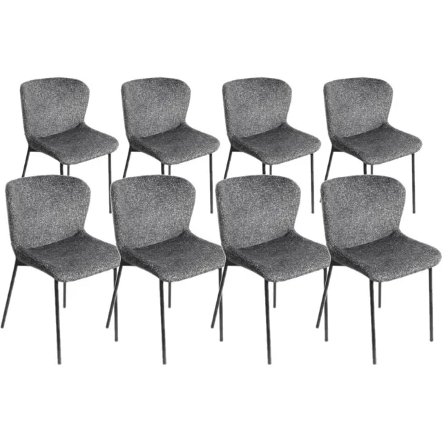 DS4U Vera eetkamerstoel - Set van 8 - Donkergrijs - Stof