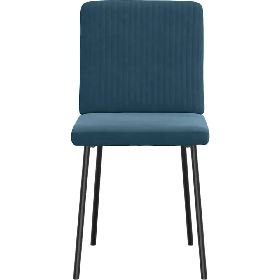 vidaXL Eetkamerstoelen 2 st fluweel blauw, foto 4