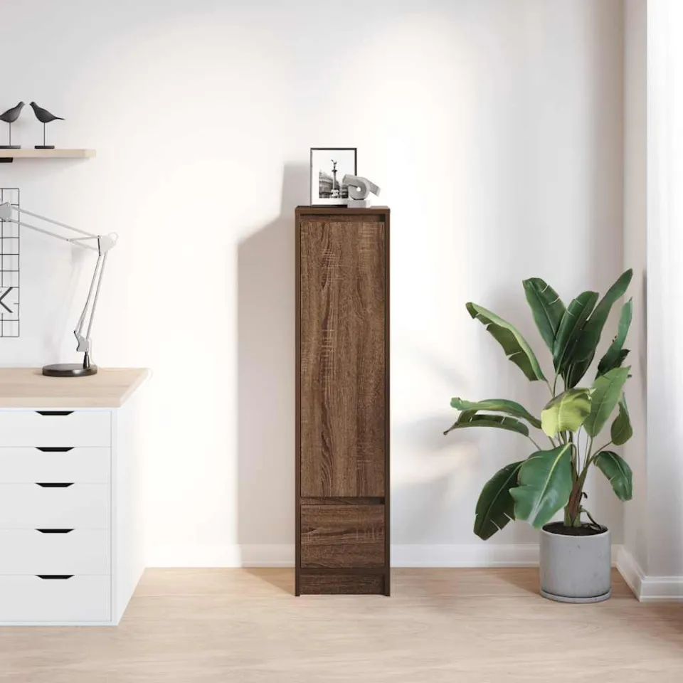 vidaXL Hoge kast 29,5x34x119,5 cm spaanplaat bruin eikenkleurig, foto 2