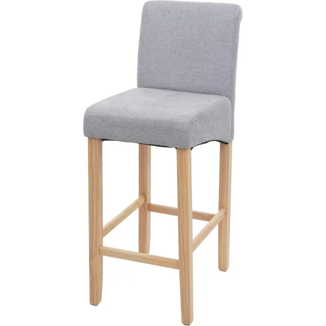 Cosmo Casa Barhocker - Barkruk Tresenhocker - Hout - Lichtgrijs - Lichte poten - Stof/Textiel