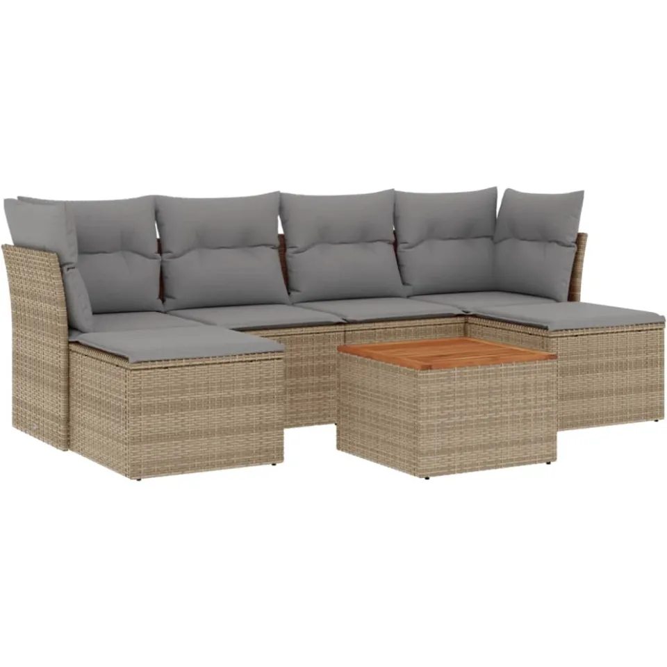 vidaXL Patio Sofa Set 4-zits Mix Beige and Light Grey