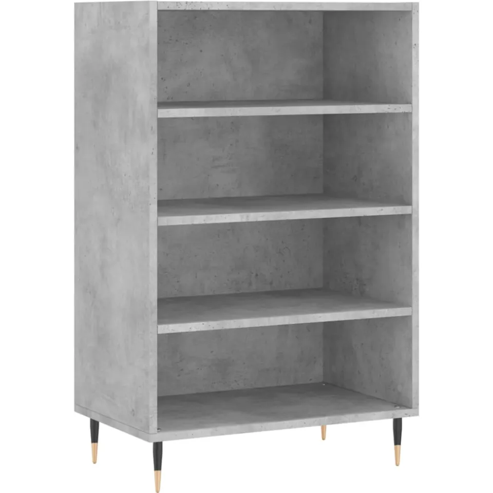 vidaXL Hoge kast 57x35x90 cm bewerkt hout betongrijs grijs, foto 3