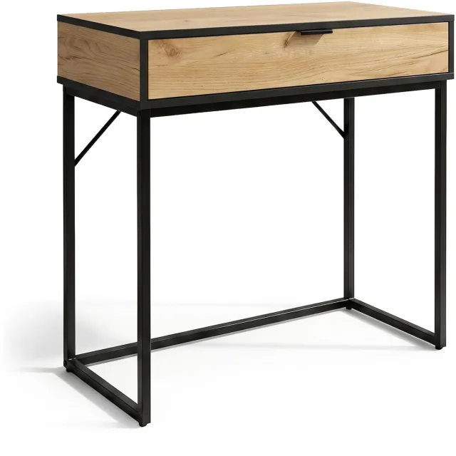 Akord Consoletafel MODENA / Loftstijl / Industrieel / Haltafel / Sidetable met 1 Lade / 80x35x80 cm / Craft Eiken