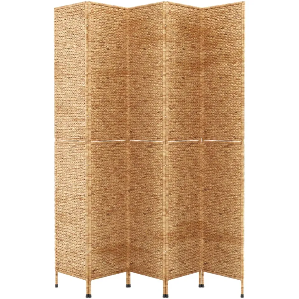 vidaXL Kamerscherm met 5 panelen 205x180 cm waterhyacint bruin, foto 4