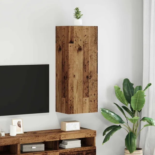 vidaXL TV Wandkast 40,5 x 30 x 102 cm Oud Hout Bewerkt hout bruin, foto 2
