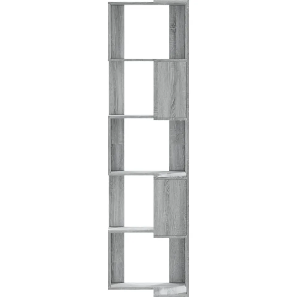 vidaXL Boekenkast 5-laags hoek 50x50x179 cm bewerkt hout grijs sonoma, foto 3