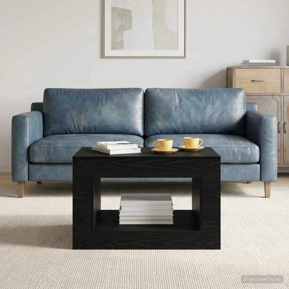 vidaXL Coffee Table Zwart eiken 80.5 x 50 x 50 cm Bewerkt hout, foto 4