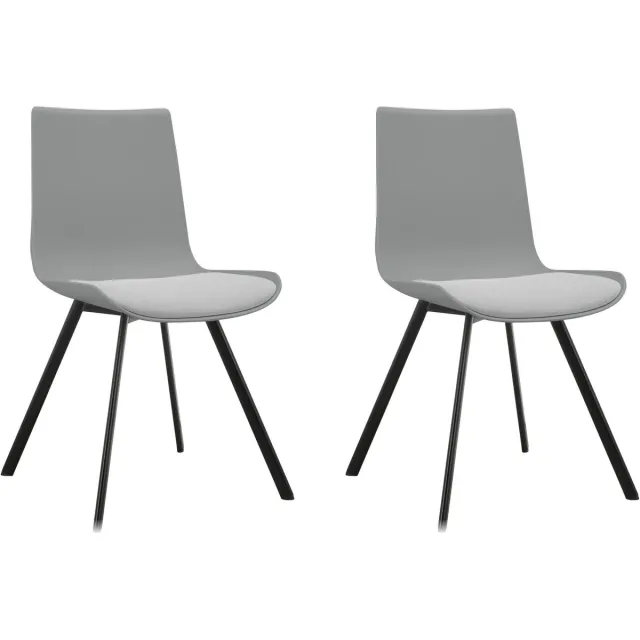 Notio Living Lucky-Eetkamerstoel - Set van 2 - Grijs Plastic