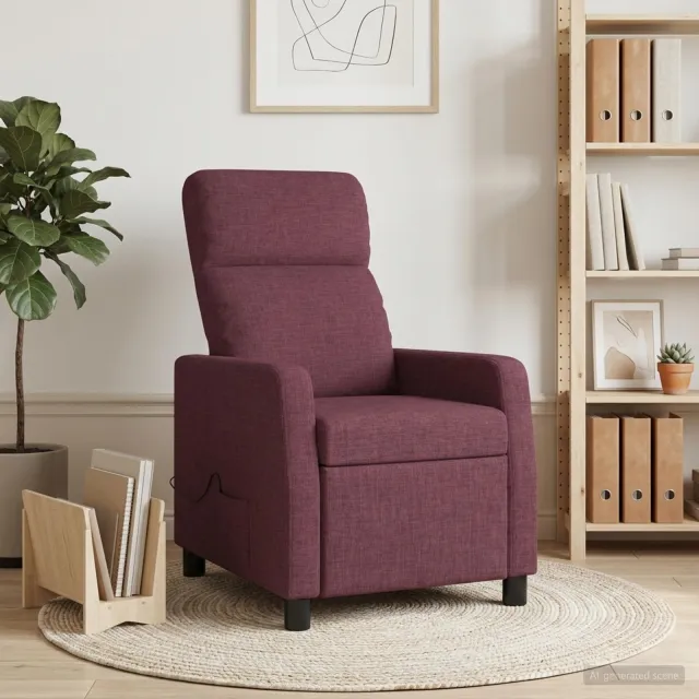 vidaXL Massage Recliner Paars Stof
