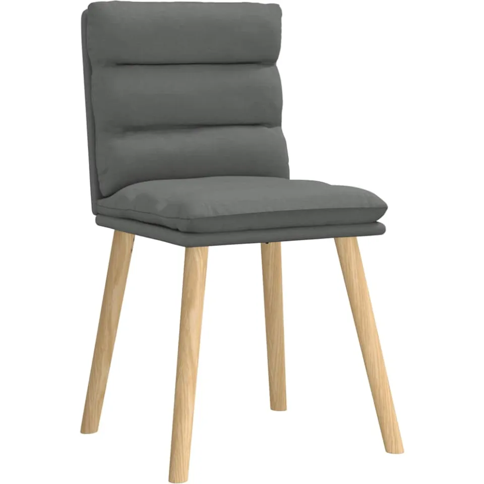 vidaXL Eetkamerstoelen 4 st stof donkergrijs