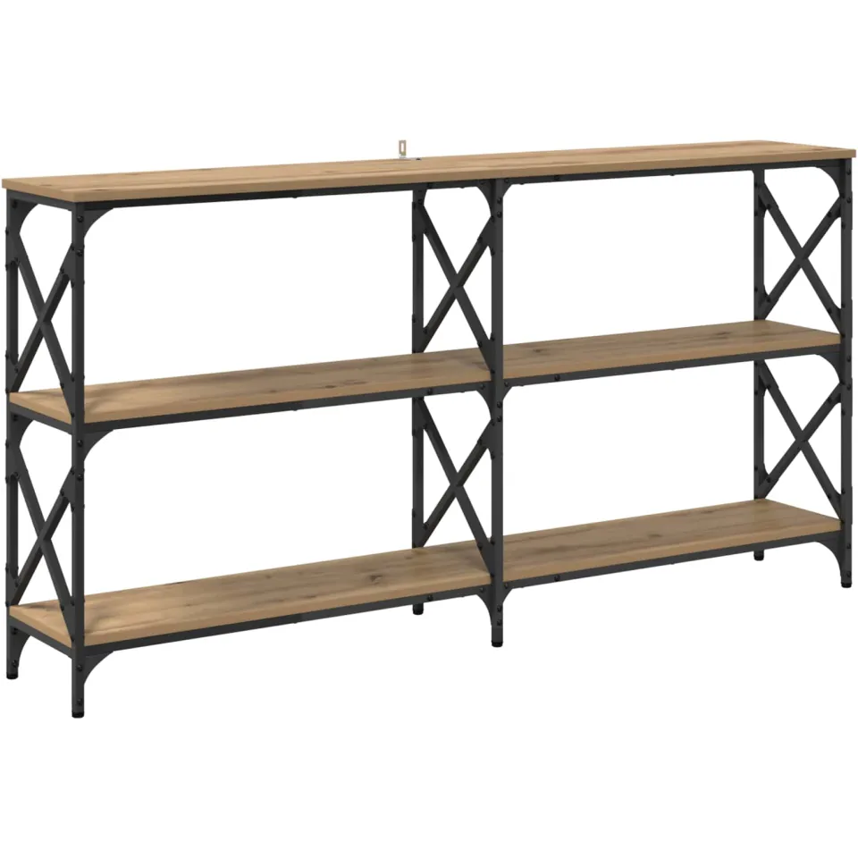 vidaXL Wandtafel Artisan Eiken 156 x 28 x 80,5 cm Bewerkt hout, foto 3