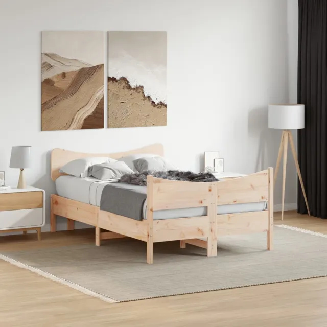 vidaXL Bedframe zonder matras massief grenenhout 120x190 cm bruin