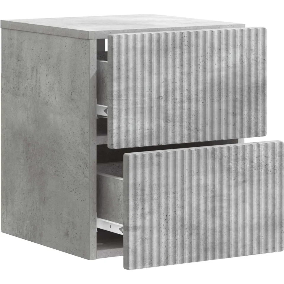 vidaXL Wandbeugel Bedkast Betongrijs 33 x 34,5 x 40 cm Bewerkt hout grijs, foto 3