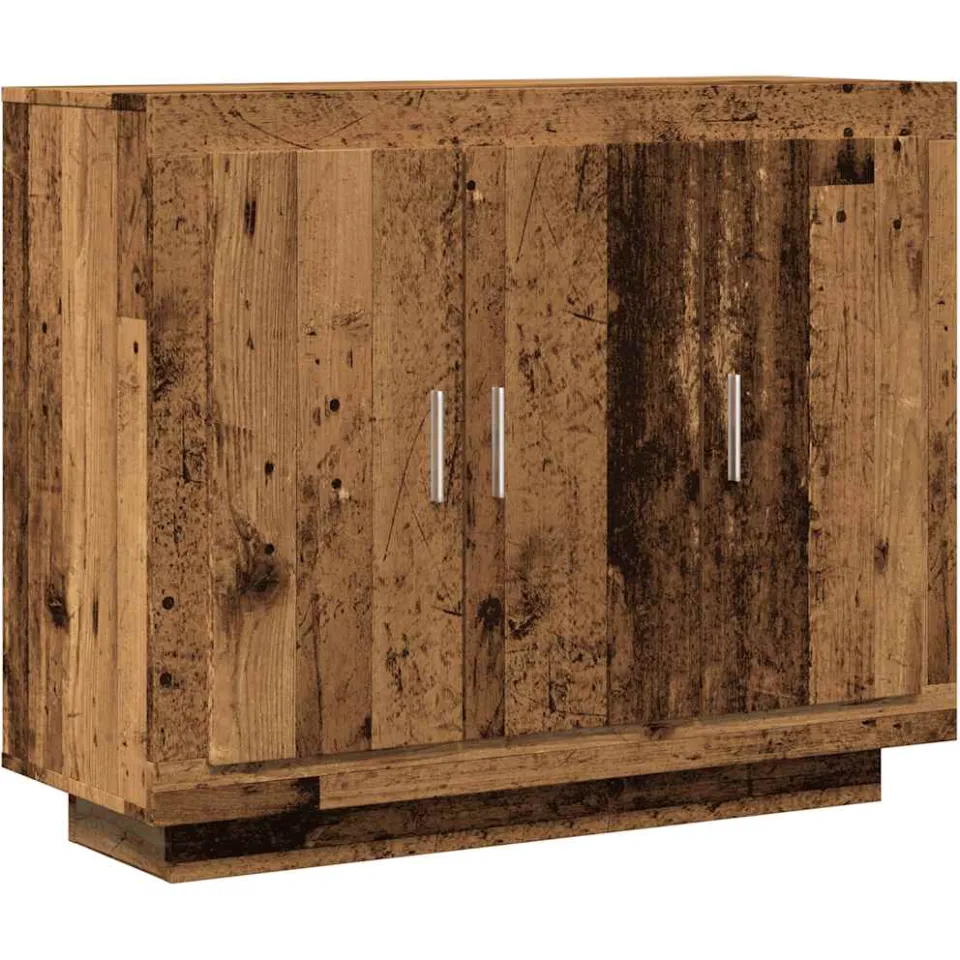 vidaXL Dressoir 92x35x75 cm bewerkt hout oud houtkleurig bruin, foto 3