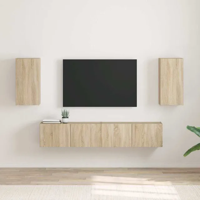 vidaXL TV Wandkast 2 st Sonoma Bewerkt hout Bruin