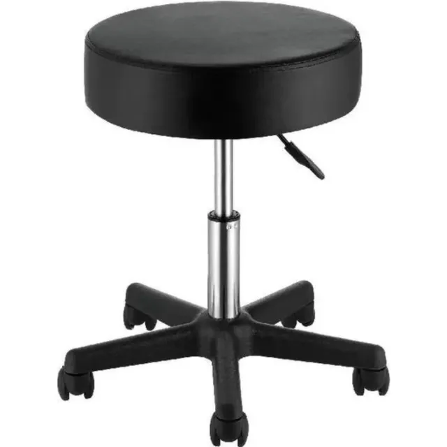 Saphly Ronde Werkkruk 181KG Zwart - Verstelbaar, Ergonomisch en 181KG Draagvermogen - Voor Eetkamer, Keuken en Woonkamer Black