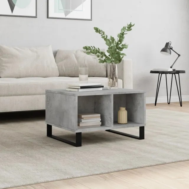 vidaXL Salontafel 60x50x36,5 cm bewerkt hout betongrijs grijs, foto 2
