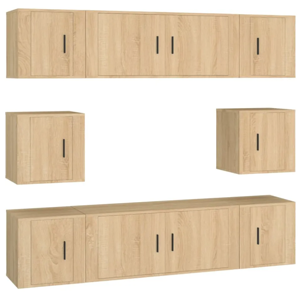 vidaXL 8-delige Tv-meubelset bewerkt hout sonoma eikenkleurig, foto 3
