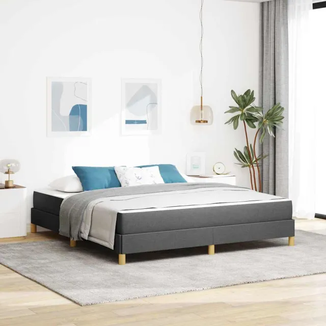 vidaXL Boxspringbed met matras Donkergrijs 180 x 200 cm Stof