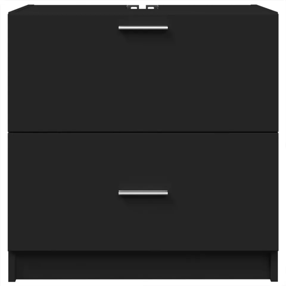 vidaXL Wastafelkast 59x37x59 cm bewerkt hout zwart, foto 4