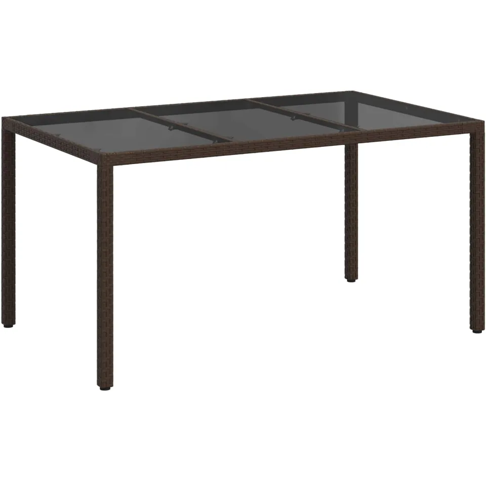 vidaXL Tuinstafel Bruin 150 x 90 x 75 cm poly rattan, foto 3