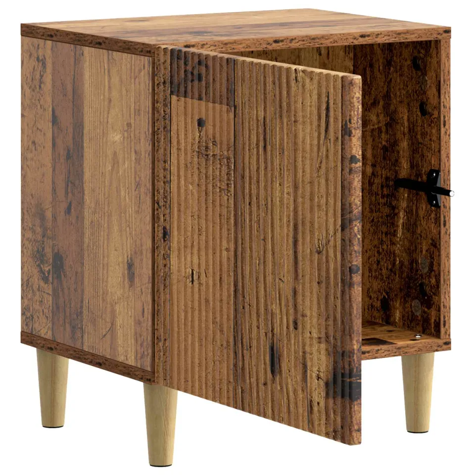 vidaXL Nachtkastje Oud hout 43 x 34,5 x 50 cm Bewerkt hout bruin, foto 3