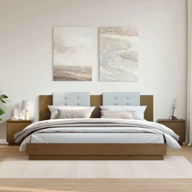 vidaXL Nachtkastjes 2 st 40x30x40 cm massief grenenhout honingbruin bruin, foto 2