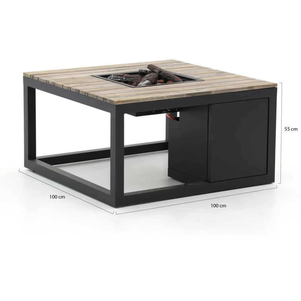 Cosi Cosiraw lounge vuurtafel 100x100x55cm grijs, foto 2