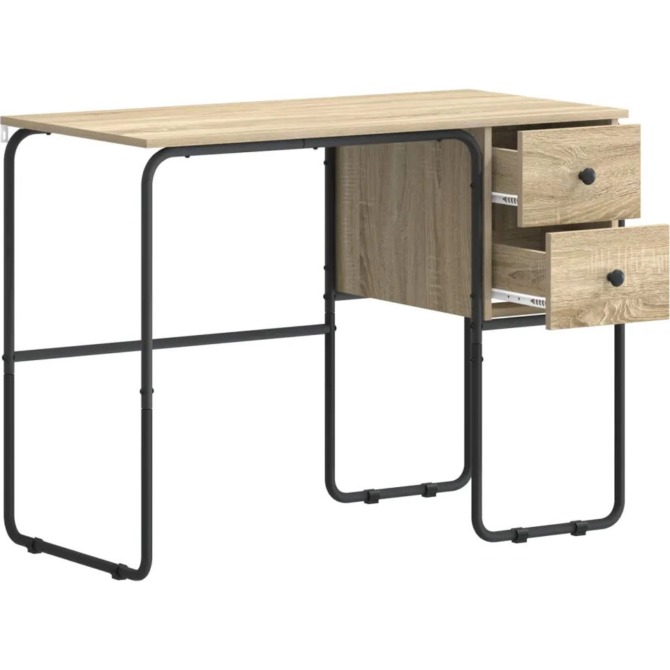 vidaXL Bureau met opbergruimte Sonoma Eiken 100 x 50 x 75 cm Bruin