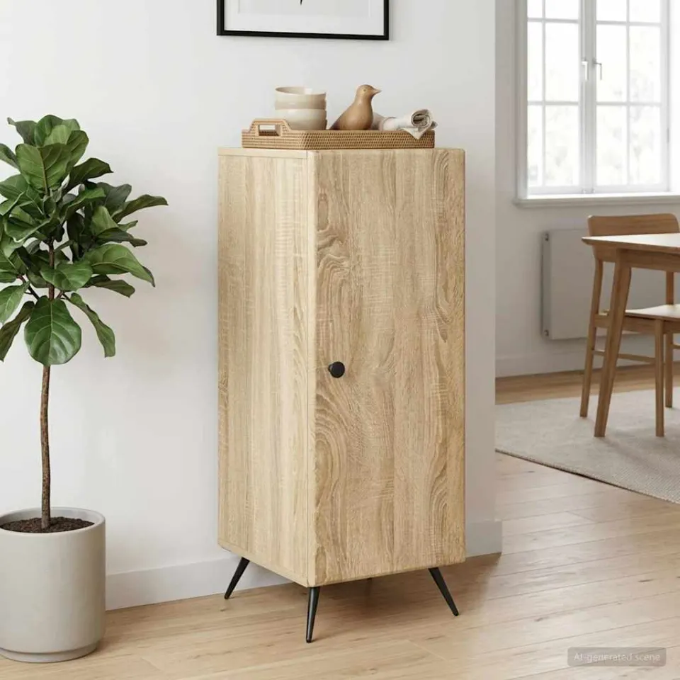vidaXL Dressoir Sonoma Eiken 33 x 34,5 x 90 cm Bewerkt hout, foto 3