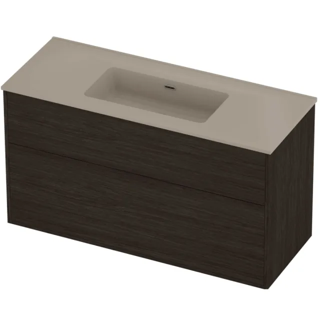 Proline Tribute Badmeubelset Porselein Elegant 2 Laden 120x46x67 cm Mat Crème Cotton Mokka Oak Eiken