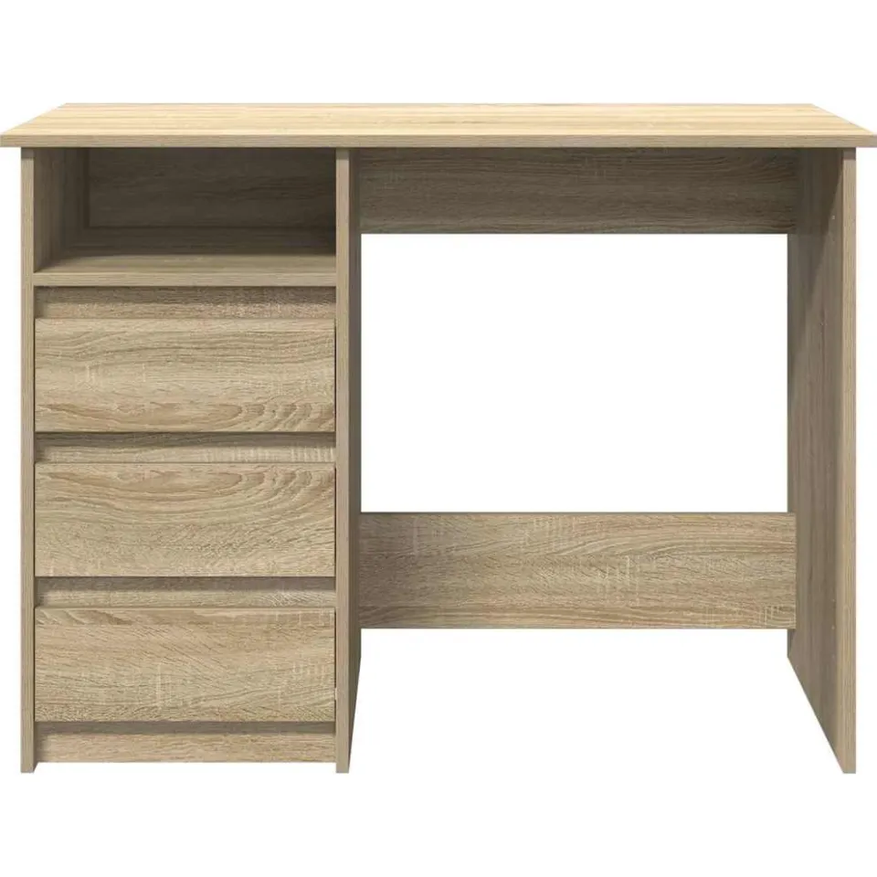 vidaXL Bureau 102x50x75 cm bewerkt hout sonoma eikenkleurig, foto 4