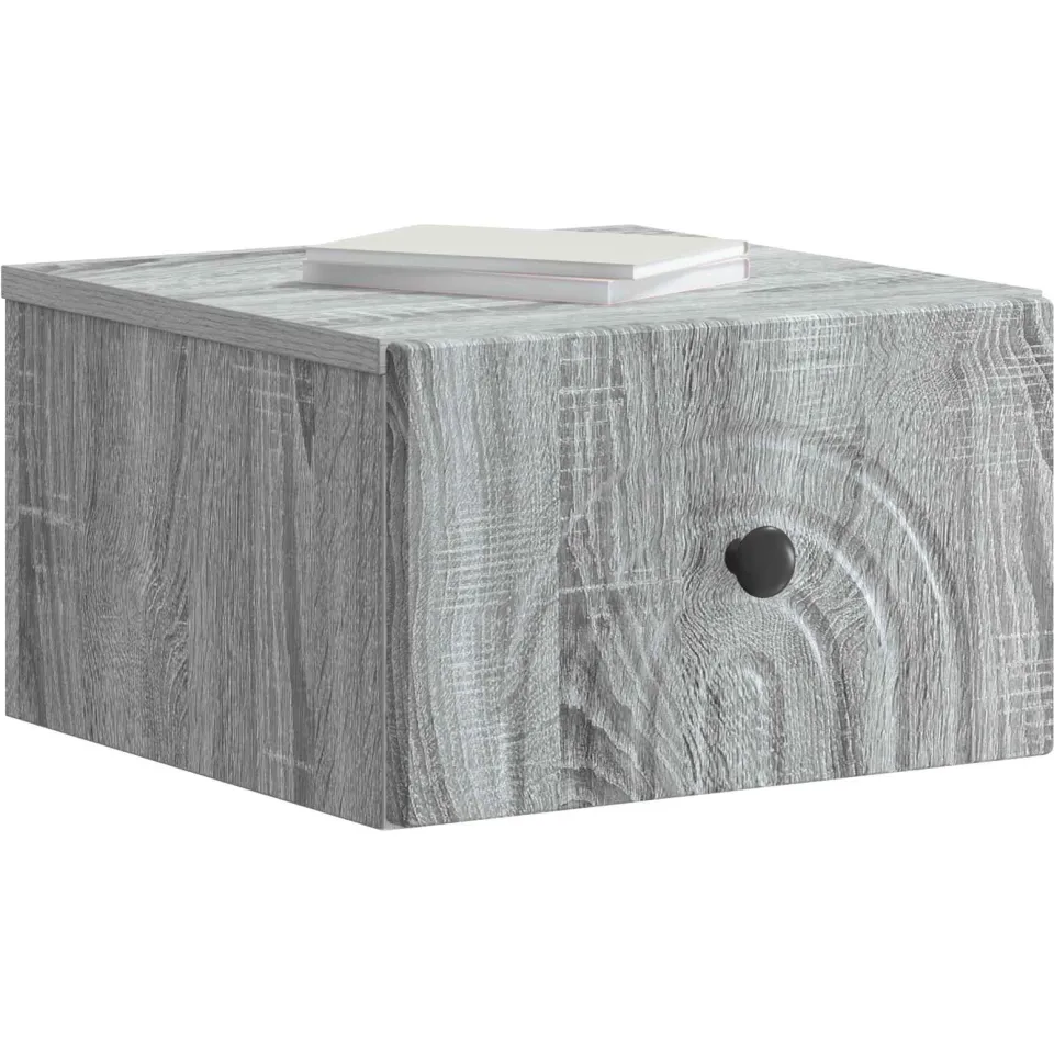 vidaXL Wandbeugel Bedkast 2 st Grijs sonoma 33 x 34,5 x 20 cm
